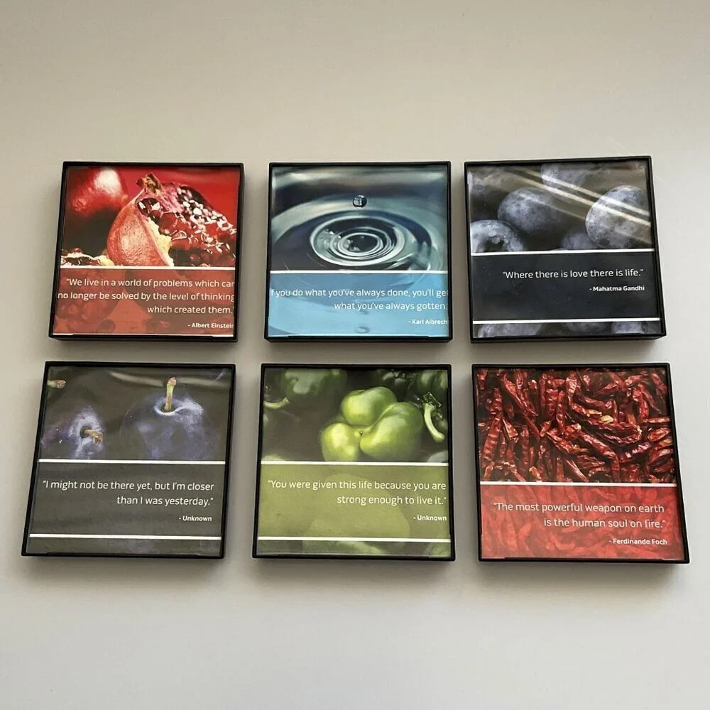 PICTURE FRAMES, GALLERY WALL FRAMES, 4 X 4 INSPIRATIONAL QUOTES LIKE NEW (6)